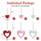 36 Pcs Valentine's Day Decorations Glitter Heart Hanging Swirls - No DIY Red Pink Silver Heart Hanging Decorations Party Decoration Swirls Ornaments for Valentines Day Party Supplies Decorations